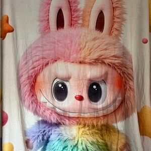 Colorful Labubu Character soft light Blanket throw 
Approximately 71”x86”
NWT